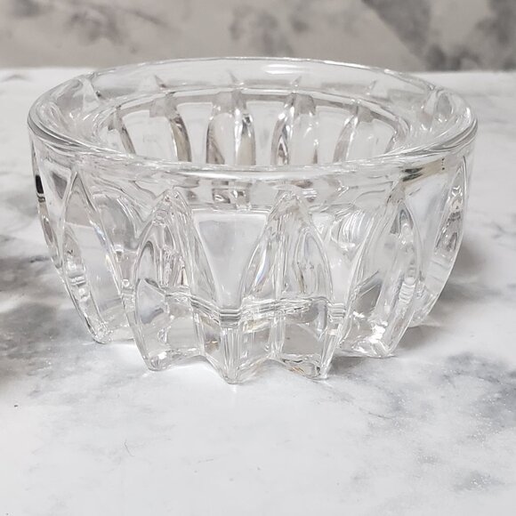 Princess House MCM Vintage Set 2 Clear Crystal Faceted Tea Light Candle Holders - Picture 8 of 10
